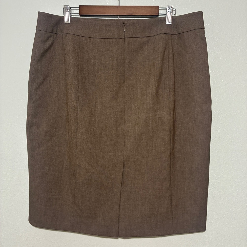 Calvin Klein Brown Pencil Skirt Size 16 Professional Career Lined Knee Length